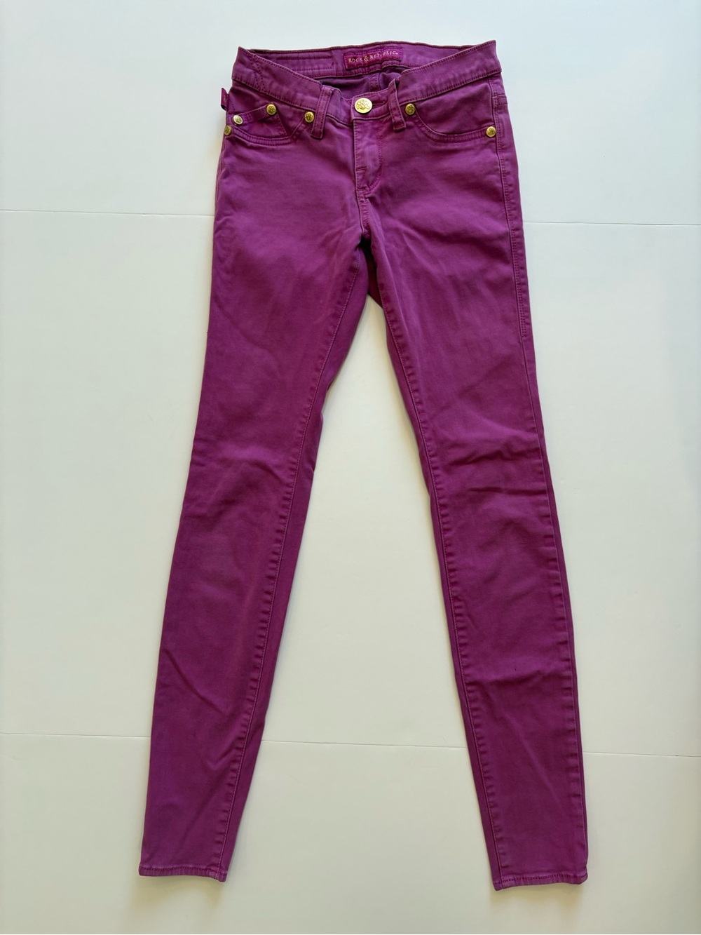 Rock & Republic Kashmere Skinny Jeans in Magenta Purple 0